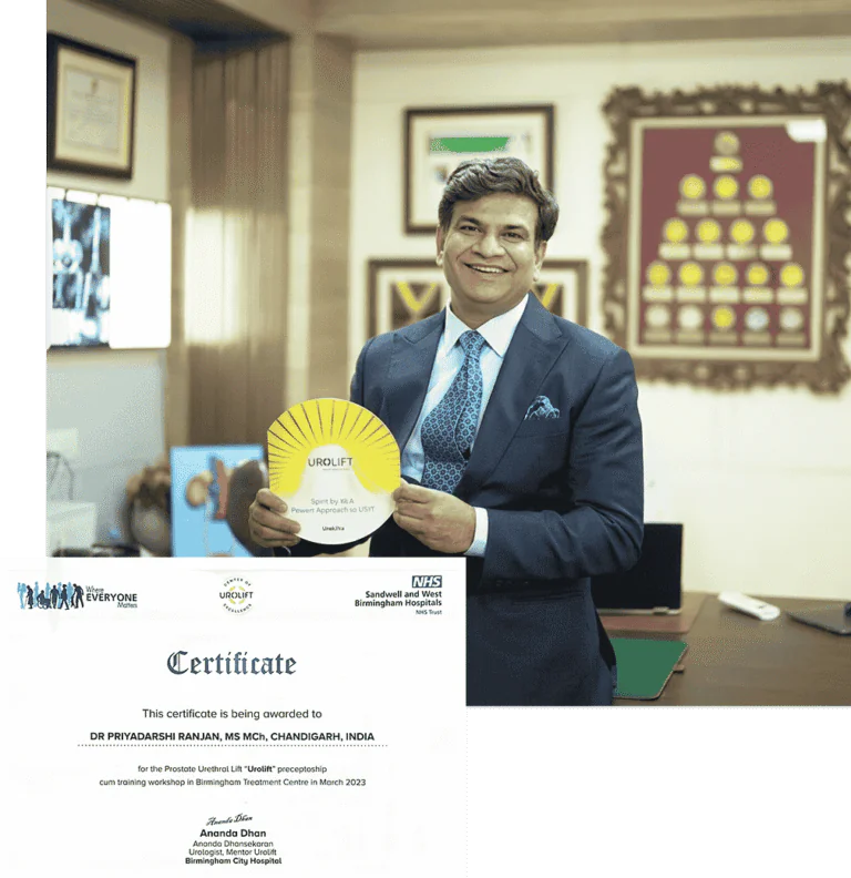 Dr. Priyaddarshi Ranjan with medical certification
