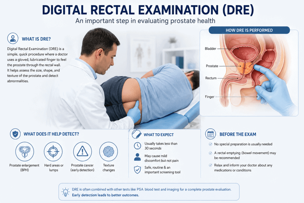 Digital Rectal Examination for enlarged prostate