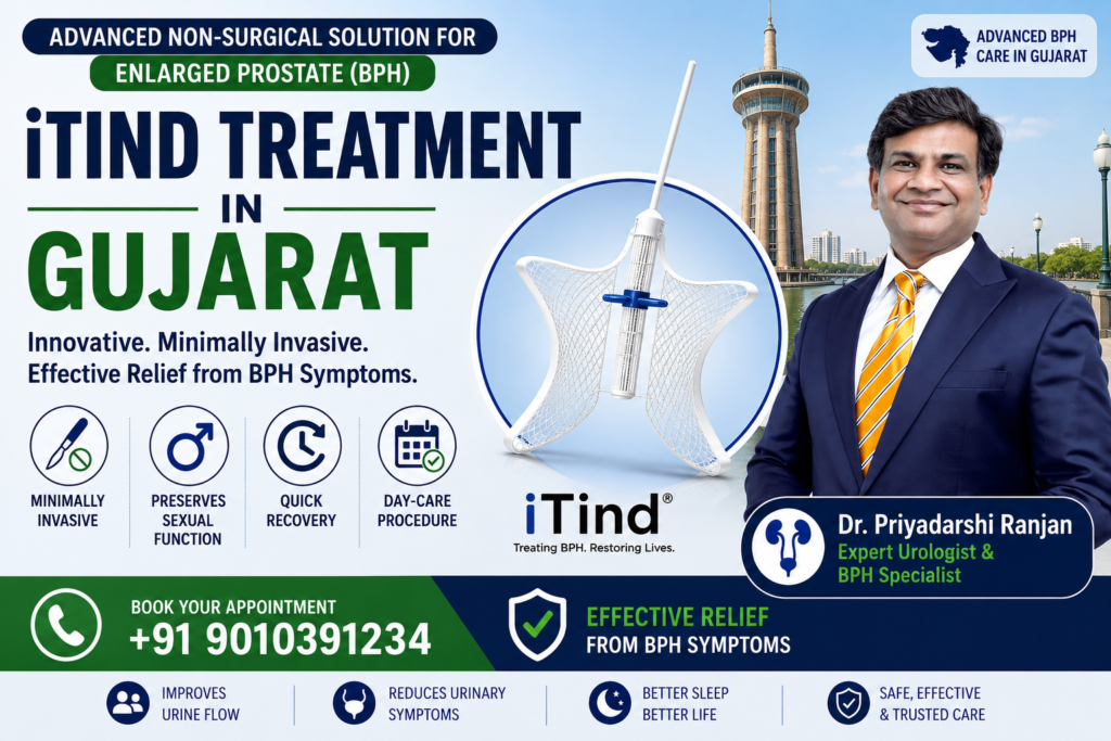 iTind Treatment in Gujarat advanced non-surgical treatment for enlarged prostate BPH with minimally invasive procedure by Dr Priyadarshi Ranjan