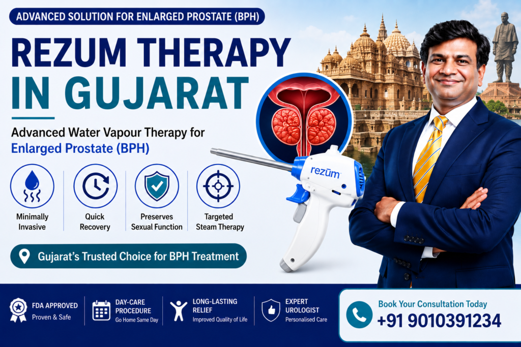 Rezum Therapy in Gujarat advanced water vapour therapy for enlarged prostate BPH with minimally invasive treatment and quick recovery