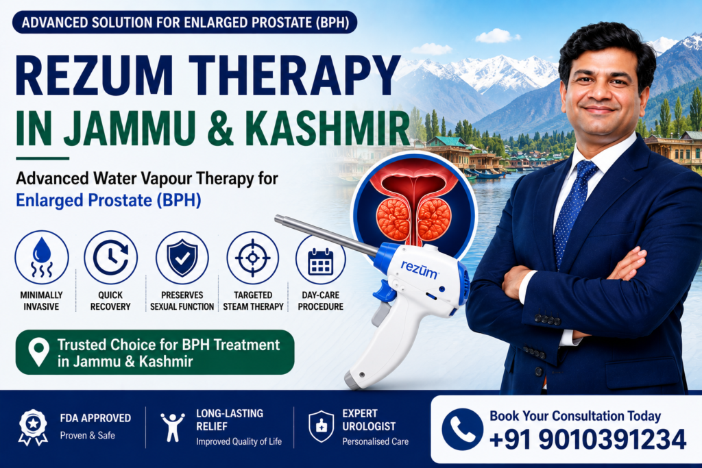 Rezum Therapy in Jammu and Kashmir advanced water vapour therapy for enlarged prostate BPH with minimally invasive treatment and quick recovery