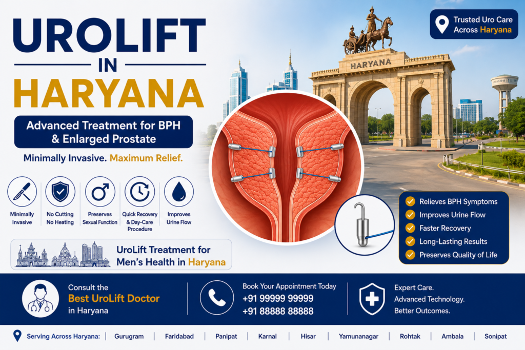 UroLift in Haryana: Advanced Treatment for BPH & Enlarged Prostate (Complete Guide 2026)