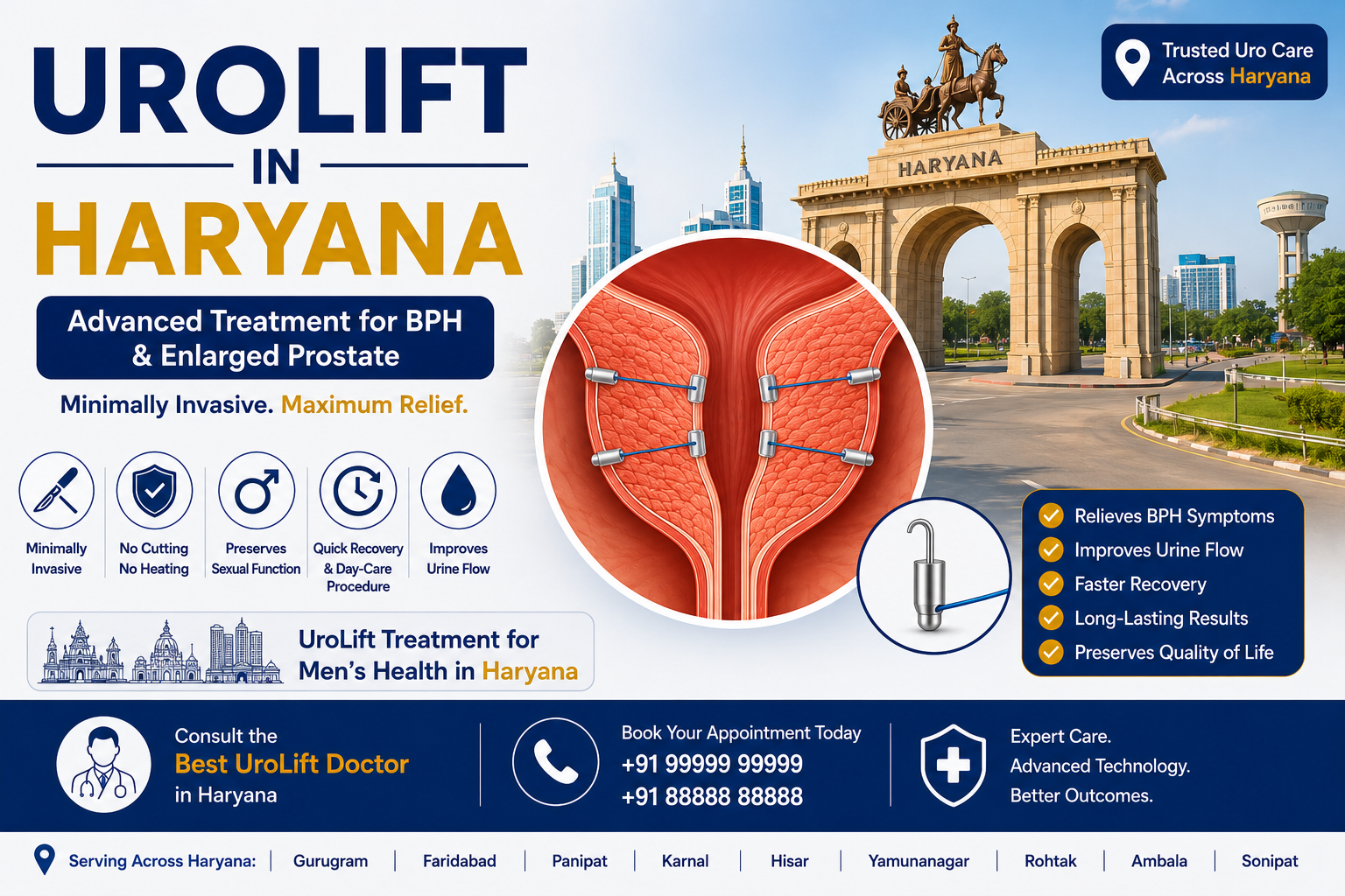 UroLift in Haryana advanced minimally invasive treatment for BPH and enlarged prostate with quick recovery
