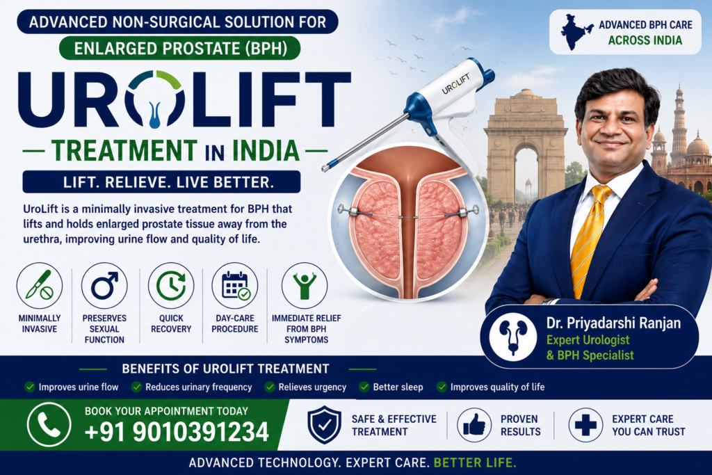 UroLift Treatment India advanced minimally invasive treatment for enlarged prostate BPH by Dr Priyadarshi Ranjan