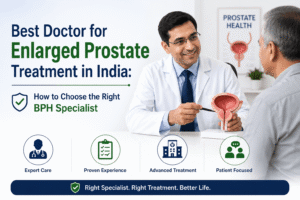 Best Doctor for Enlarged Prostate Treatment in India consulting a patient about BPH treatment options