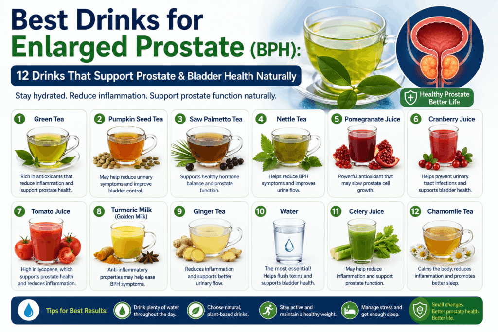 Best Drinks for Enlarged Prostate – 12 Healthy Drinks for Better Prostate Health
