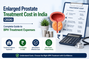 Enlarged Prostate Treatment Cost in India comparing UroLift, Rezūm, Laser Surgery, TURP, PAE, and Aquablation