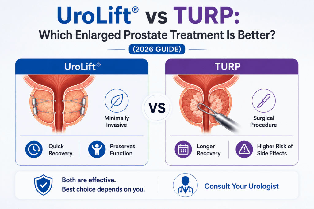 UroLift vs TURP comparison for enlarged prostate (BPH) treatment